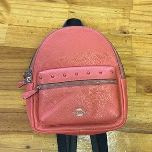 Coral Mini Charlie Backpack With Border Studs